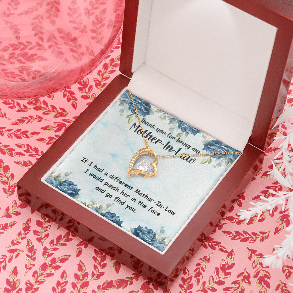 To Mother-in-Law Different Mother-in-Law Forever Necklace w Message Card-Express Your Love Gifts