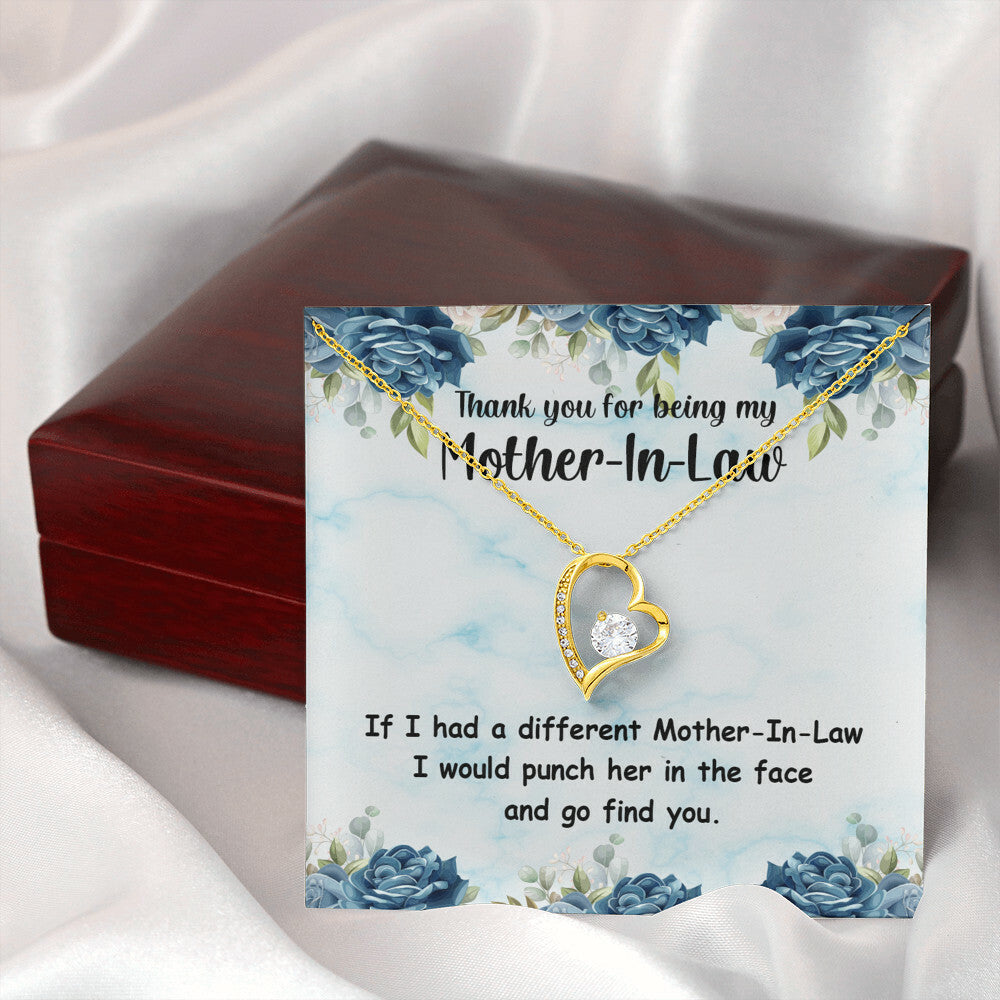 To Mother-in-Law Different Mother-in-Law Forever Necklace w Message Card-Express Your Love Gifts