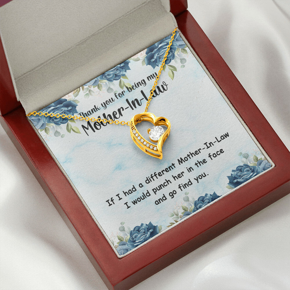 To Mother-in-Law Different Mother-in-Law Forever Necklace w Message Card-Express Your Love Gifts