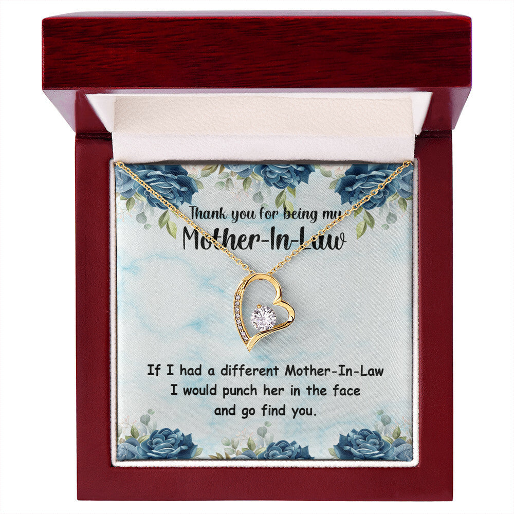 To Mother-in-Law Different Mother-in-Law Forever Necklace w Message Card-Express Your Love Gifts