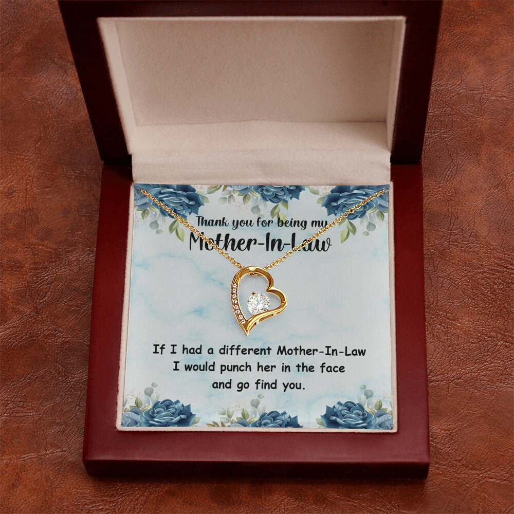 To Mother-in-Law Different Mother-in-Law Forever Necklace w Message Card-Express Your Love Gifts