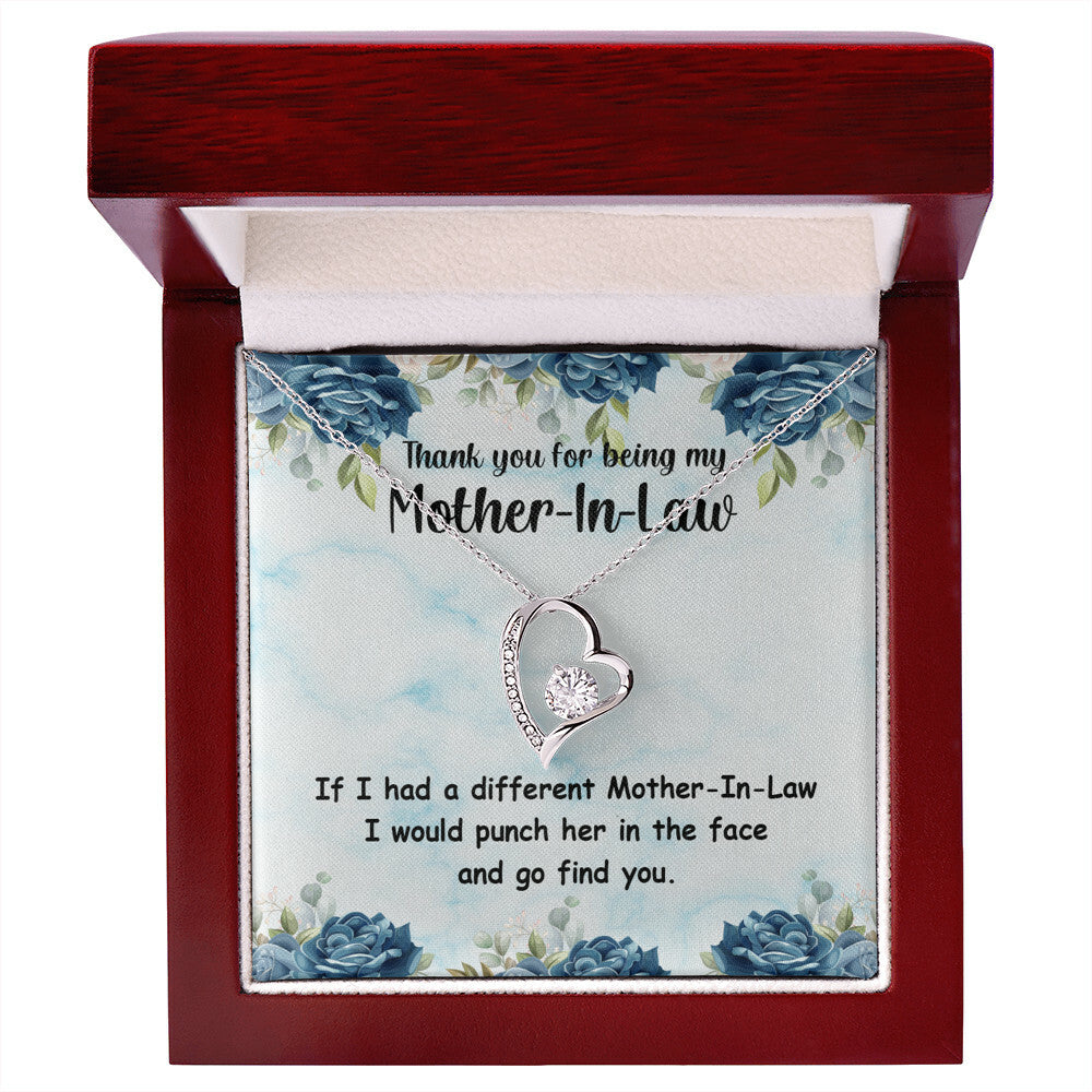 To Mother-in-Law Different Mother-in-Law Forever Necklace w Message Card-Express Your Love Gifts