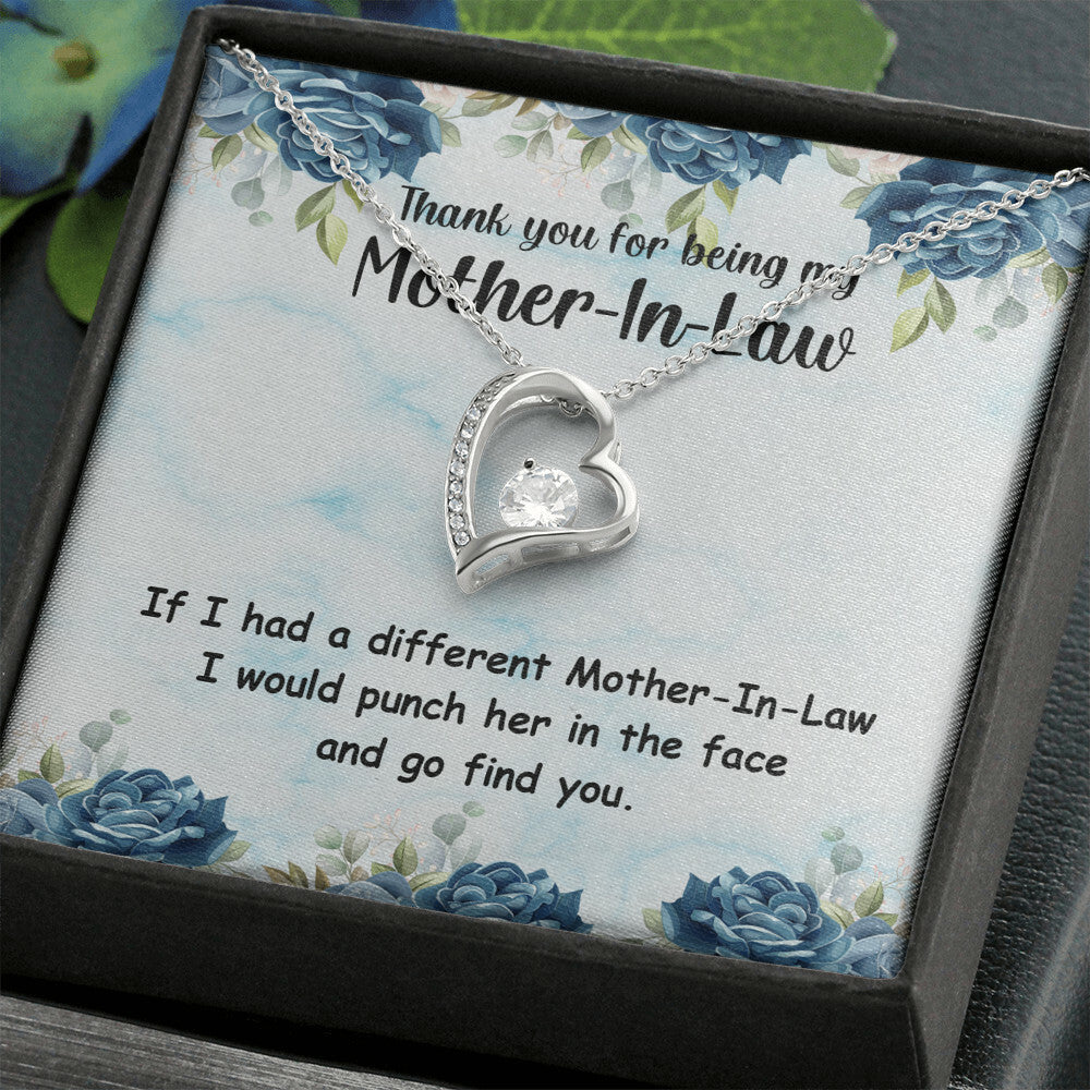 To Mother-in-Law Different Mother-in-Law Forever Necklace w Message Card-Express Your Love Gifts