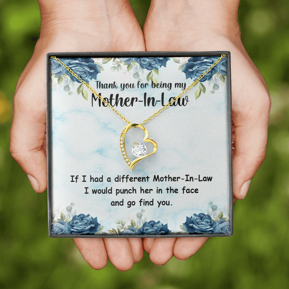 To Mother-in-Law Different Mother-in-Law Forever Necklace w Message Card-Express Your Love Gifts