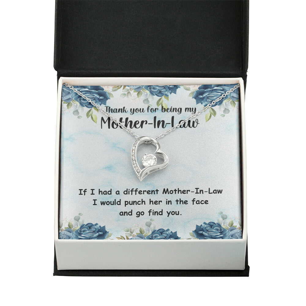 To Mother-in-Law Different Mother-in-Law Forever Necklace w Message Card-Express Your Love Gifts