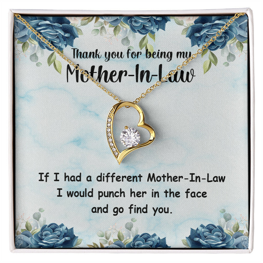 To Mother-in-Law Different Mother-in-Law Forever Necklace w Message Card-Express Your Love Gifts