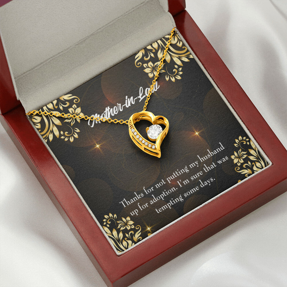 To Mother-in-Law Funny Mother-in-Law Message Forever Necklace w Message Card-Express Your Love Gifts