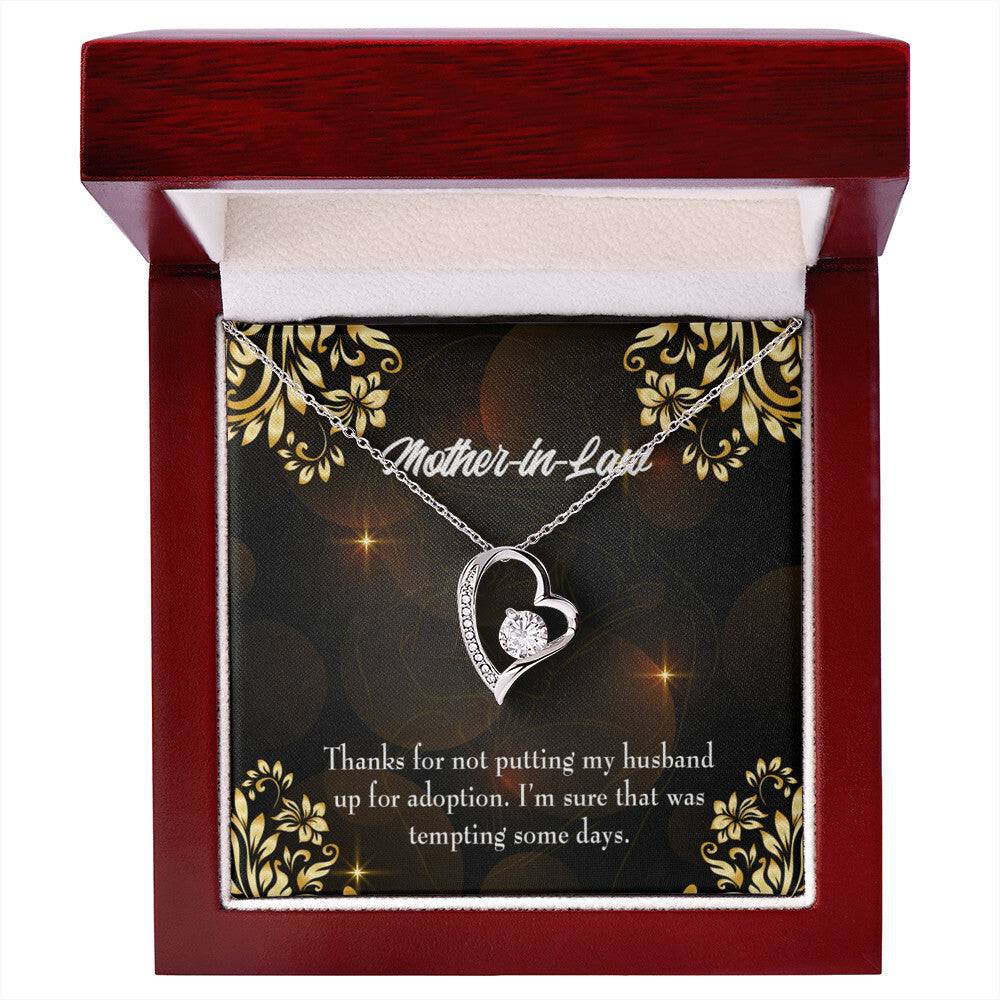 To Mother-in-Law Funny Mother-in-Law Message Forever Necklace w Message Card-Express Your Love Gifts