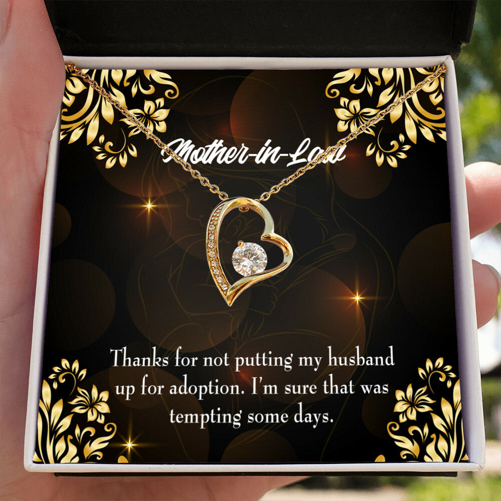 To Mother-in-Law Funny Mother-in-Law Message Forever Necklace w Message Card-Express Your Love Gifts