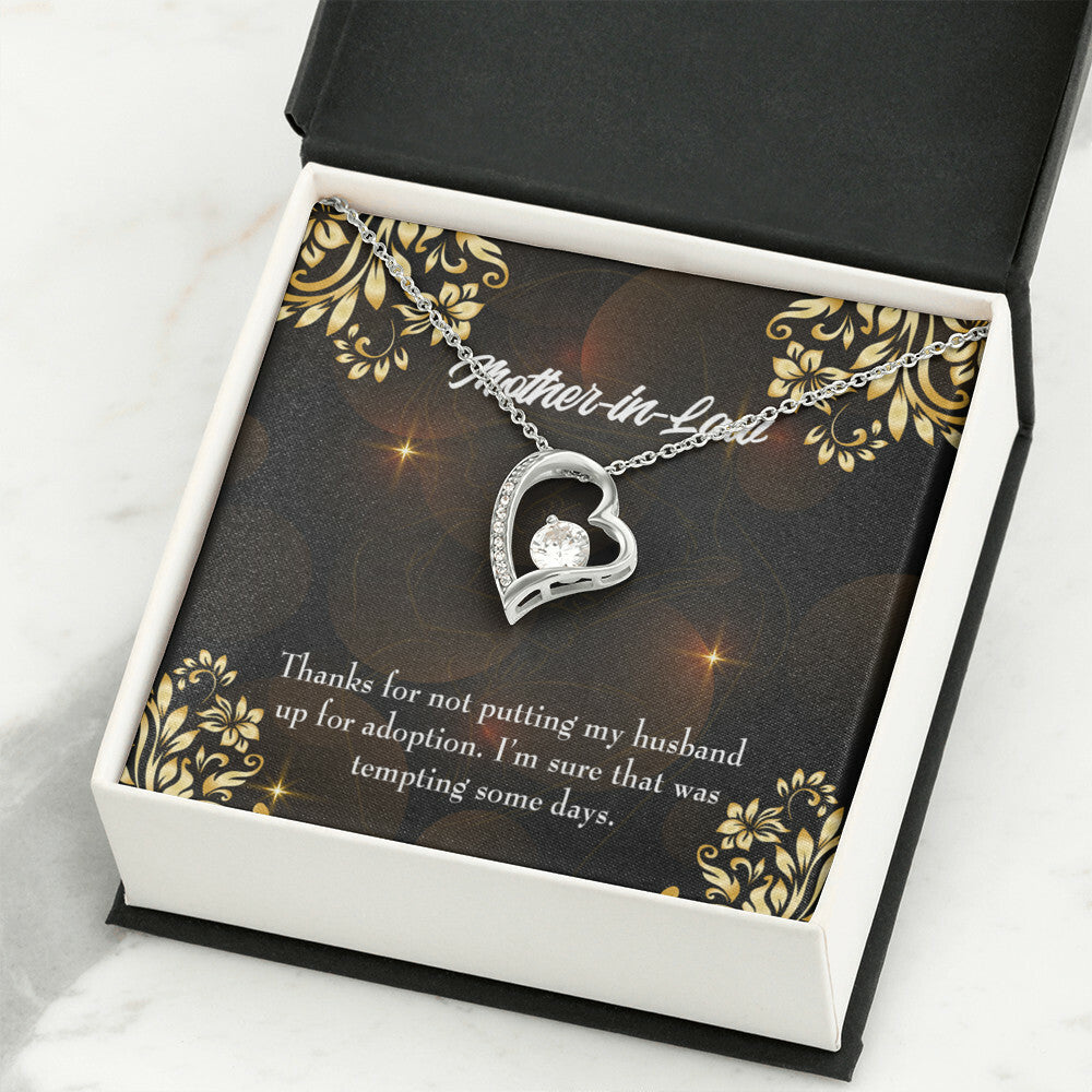 To Mother-in-Law Funny Mother-in-Law Message Forever Necklace w Message Card-Express Your Love Gifts