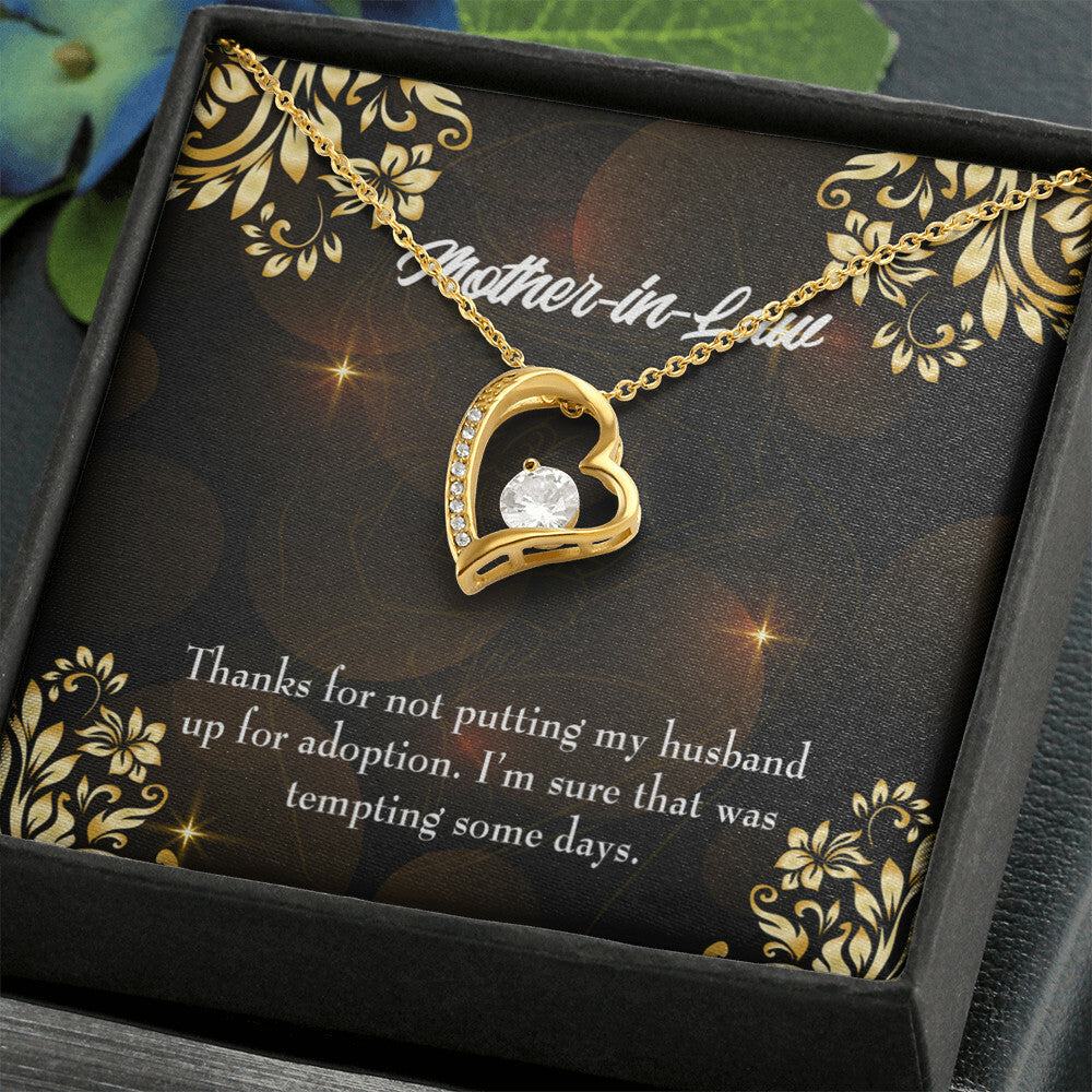 To Mother-in-Law Funny Mother-in-Law Message Forever Necklace w Message Card-Express Your Love Gifts