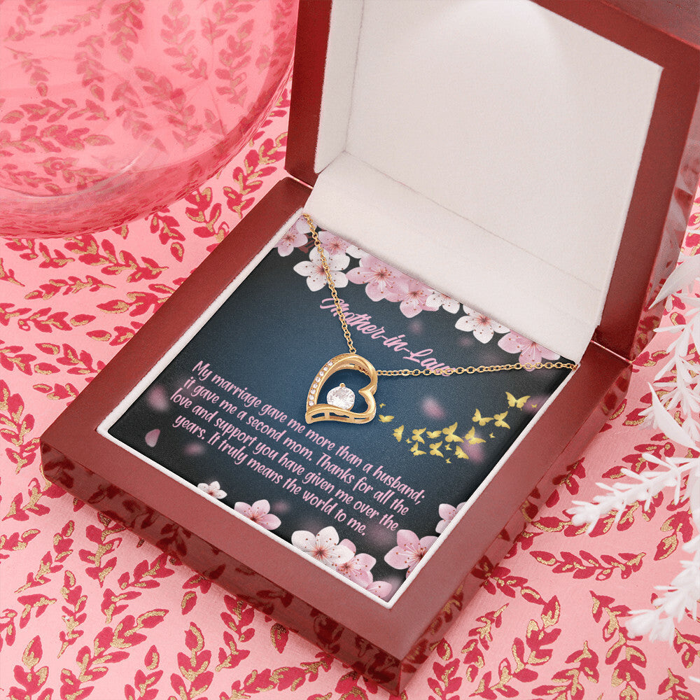 To Mother-in-Law Marriage Second Mom Forever Necklace w Message Card-Express Your Love Gifts