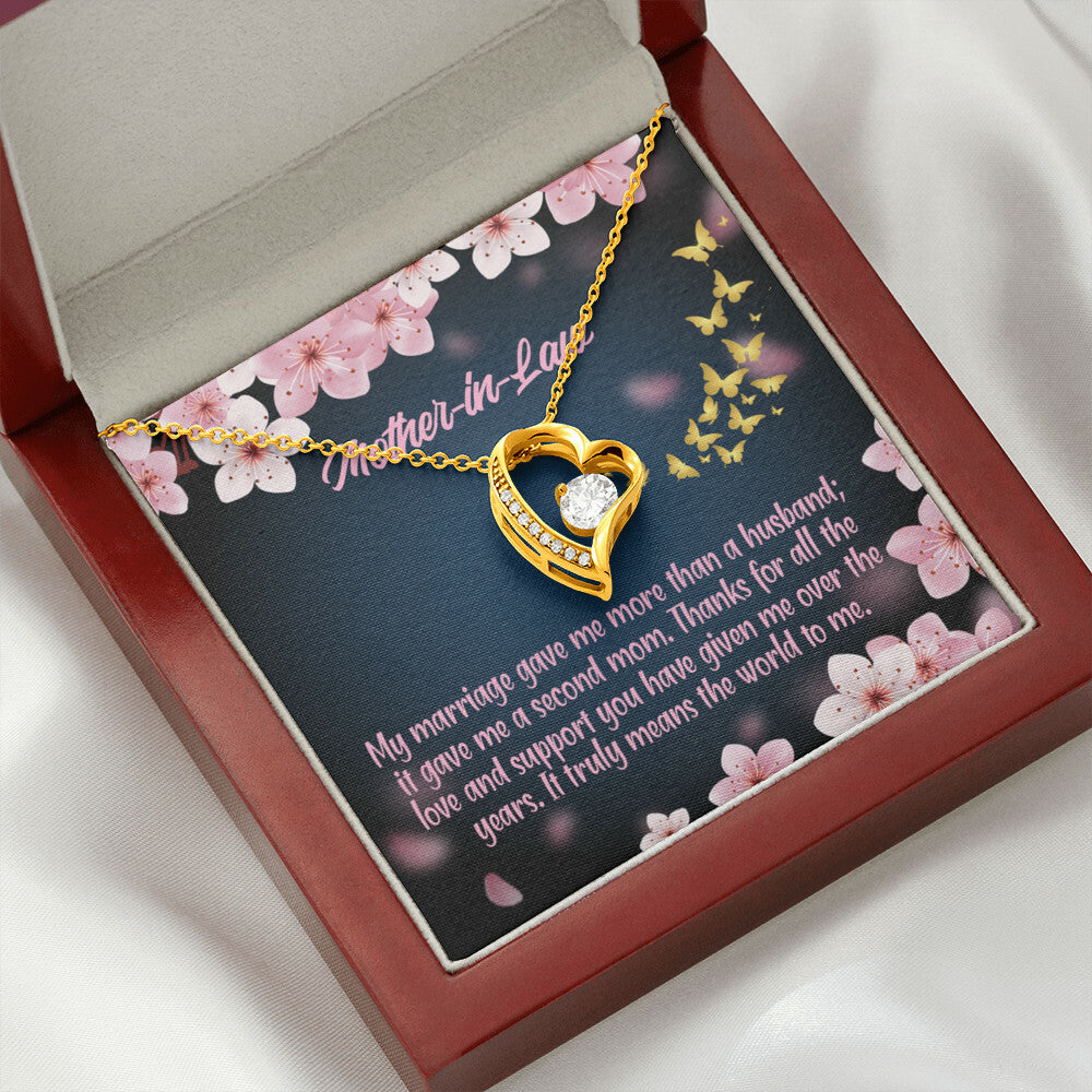 To Mother-in-Law Marriage Second Mom Forever Necklace w Message Card-Express Your Love Gifts