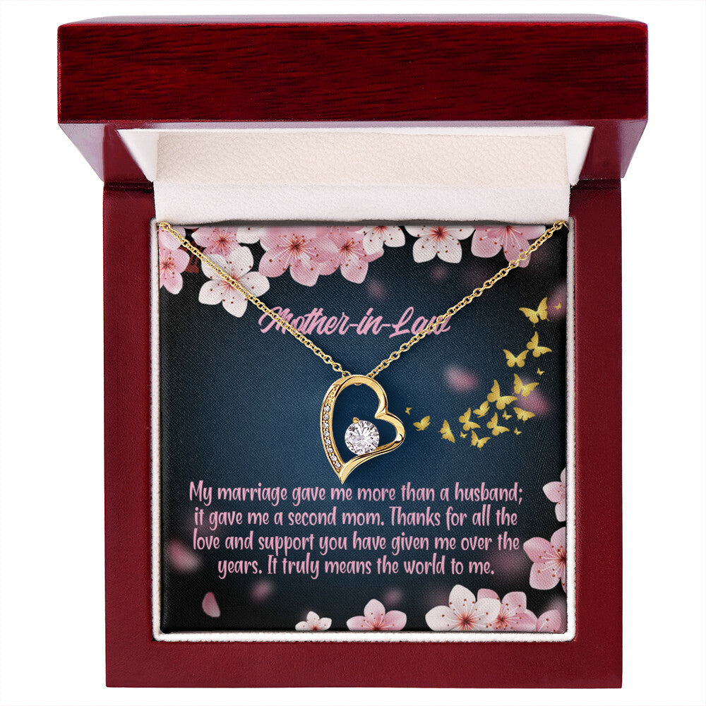 To Mother-in-Law Marriage Second Mom Forever Necklace w Message Card-Express Your Love Gifts