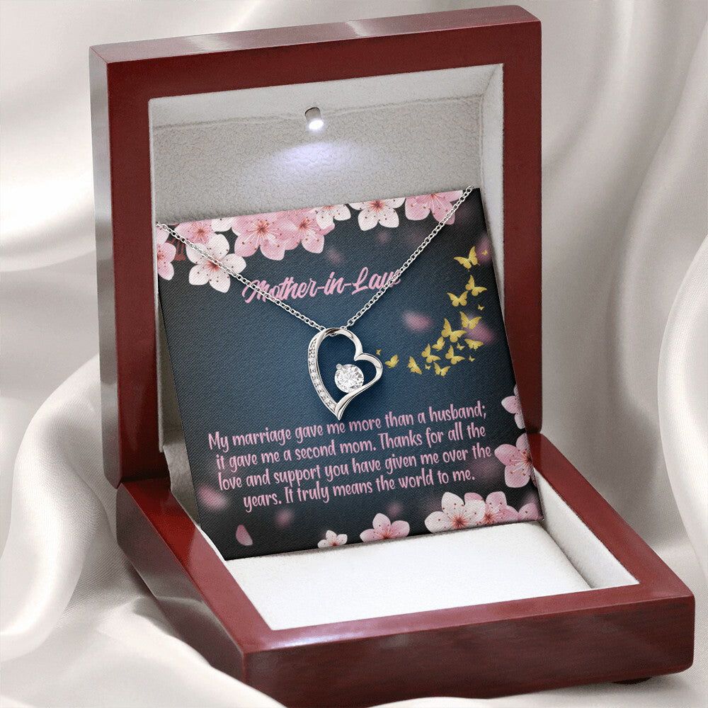 To Mother-in-Law Marriage Second Mom Forever Necklace w Message Card-Express Your Love Gifts