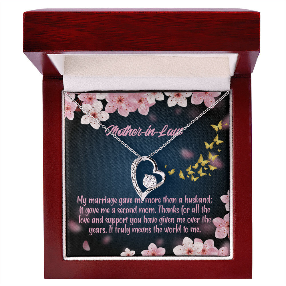 To Mother-in-Law Marriage Second Mom Forever Necklace w Message Card-Express Your Love Gifts