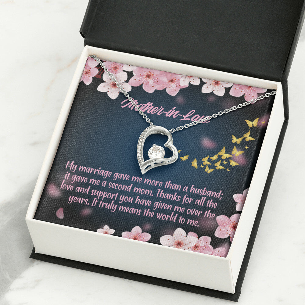 To Mother-in-Law Marriage Second Mom Forever Necklace w Message Card-Express Your Love Gifts