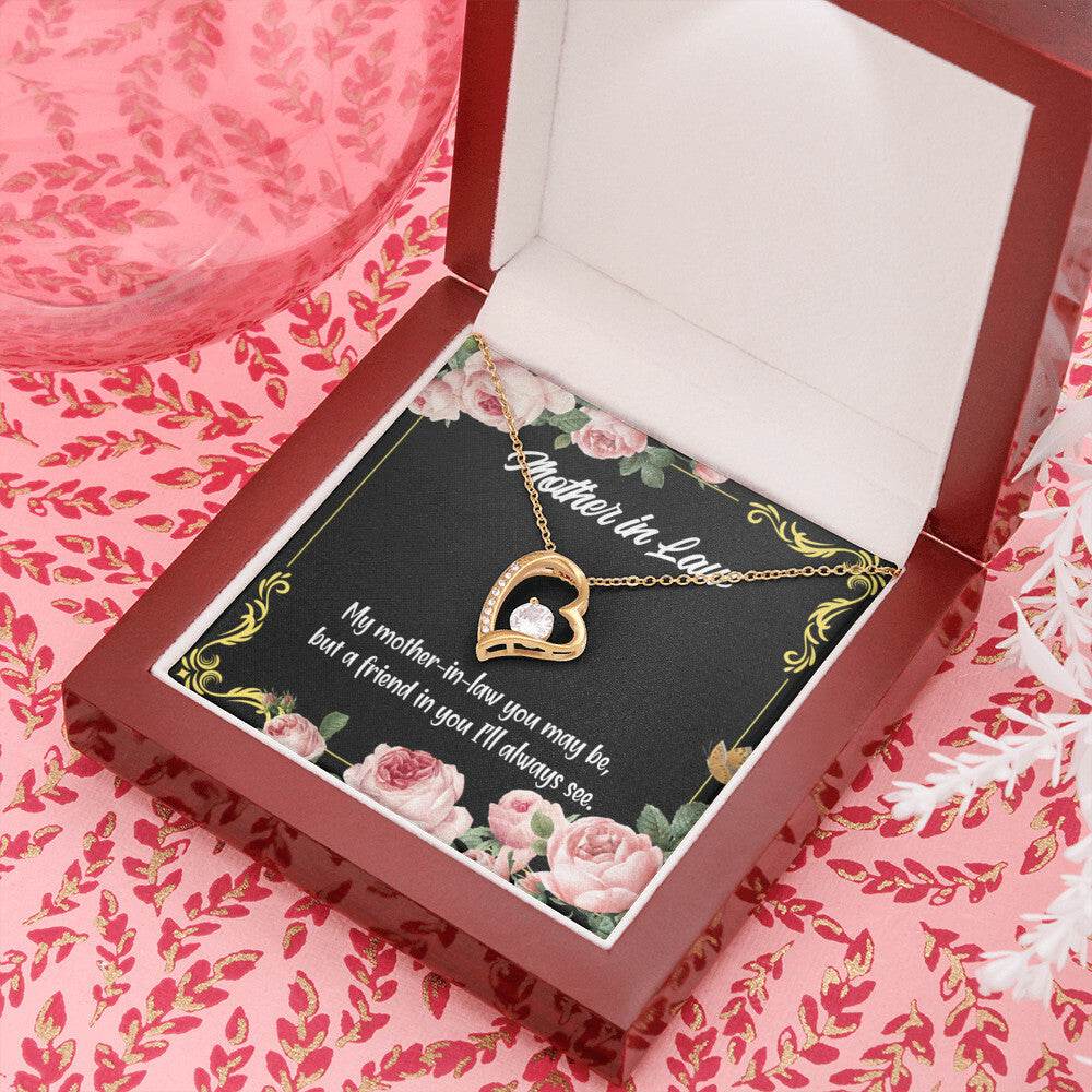 To Mother-in-Law Mother-in-Law and Friend Forever Necklace w Message Card-Express Your Love Gifts