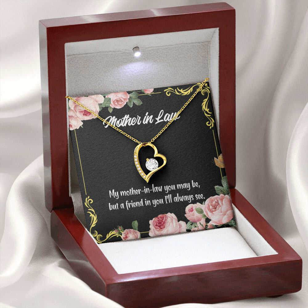 To Mother-in-Law Mother-in-Law and Friend Forever Necklace w Message Card-Express Your Love Gifts