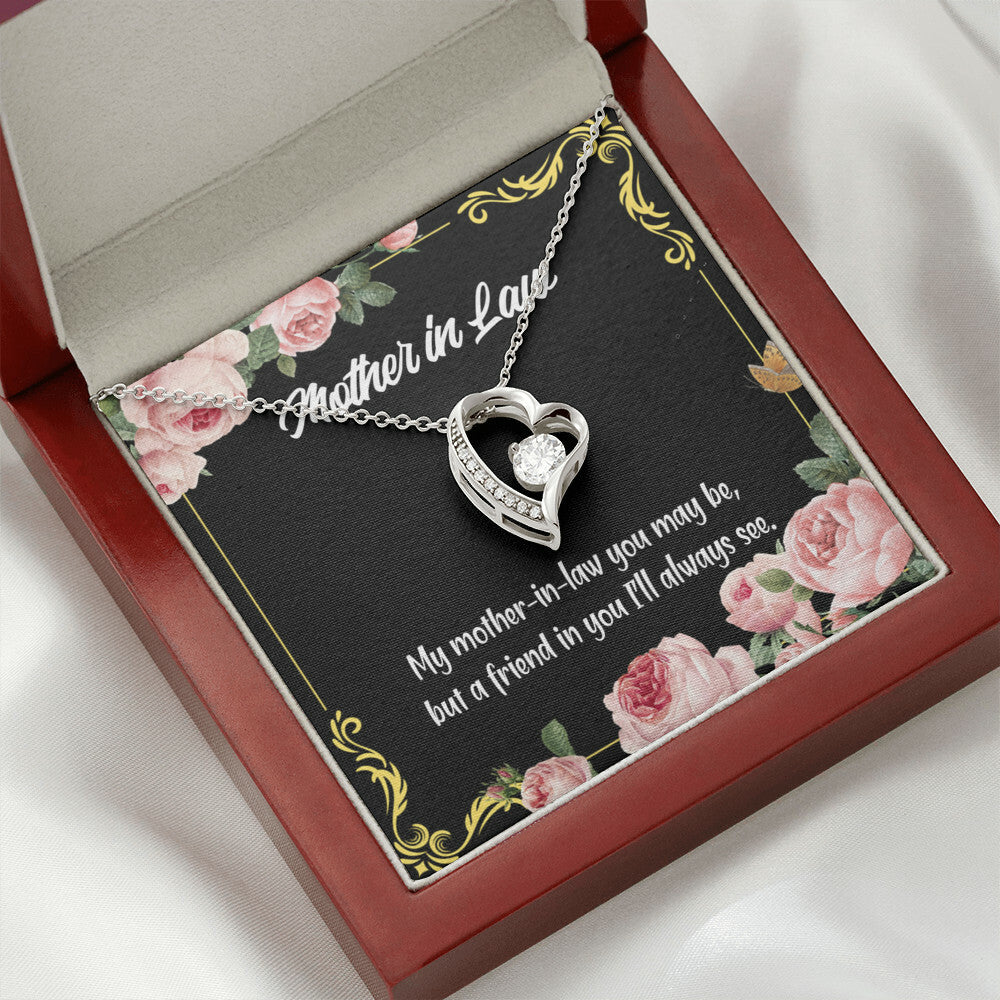 To Mother-in-Law Mother-in-Law and Friend Forever Necklace w Message Card-Express Your Love Gifts