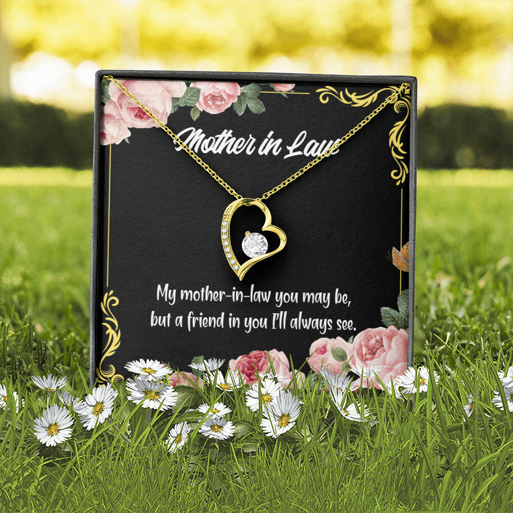 To Mother-in-Law Mother-in-Law and Friend Forever Necklace w Message Card-Express Your Love Gifts