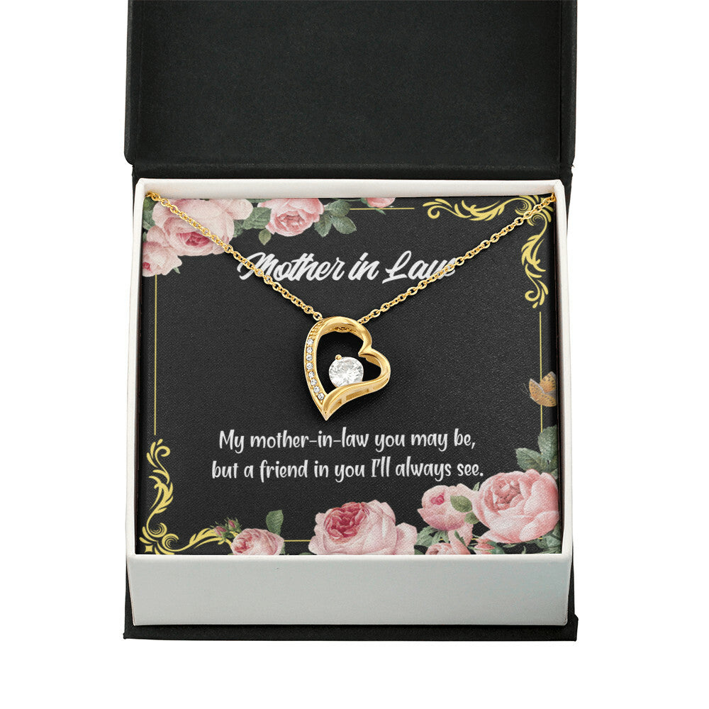 To Mother-in-Law Mother-in-Law and Friend Forever Necklace w Message Card-Express Your Love Gifts