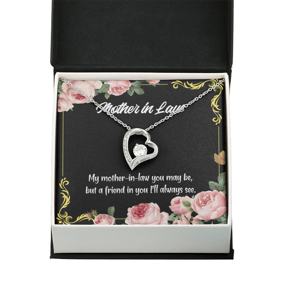 To Mother-in-Law Mother-in-Law and Friend Forever Necklace w Message Card-Express Your Love Gifts