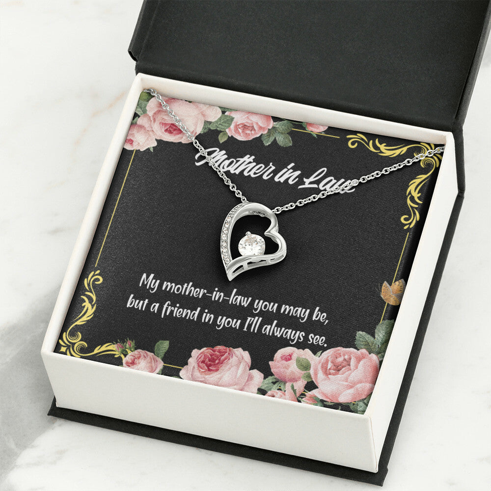 To Mother-in-Law Mother-in-Law and Friend Forever Necklace w Message Card-Express Your Love Gifts