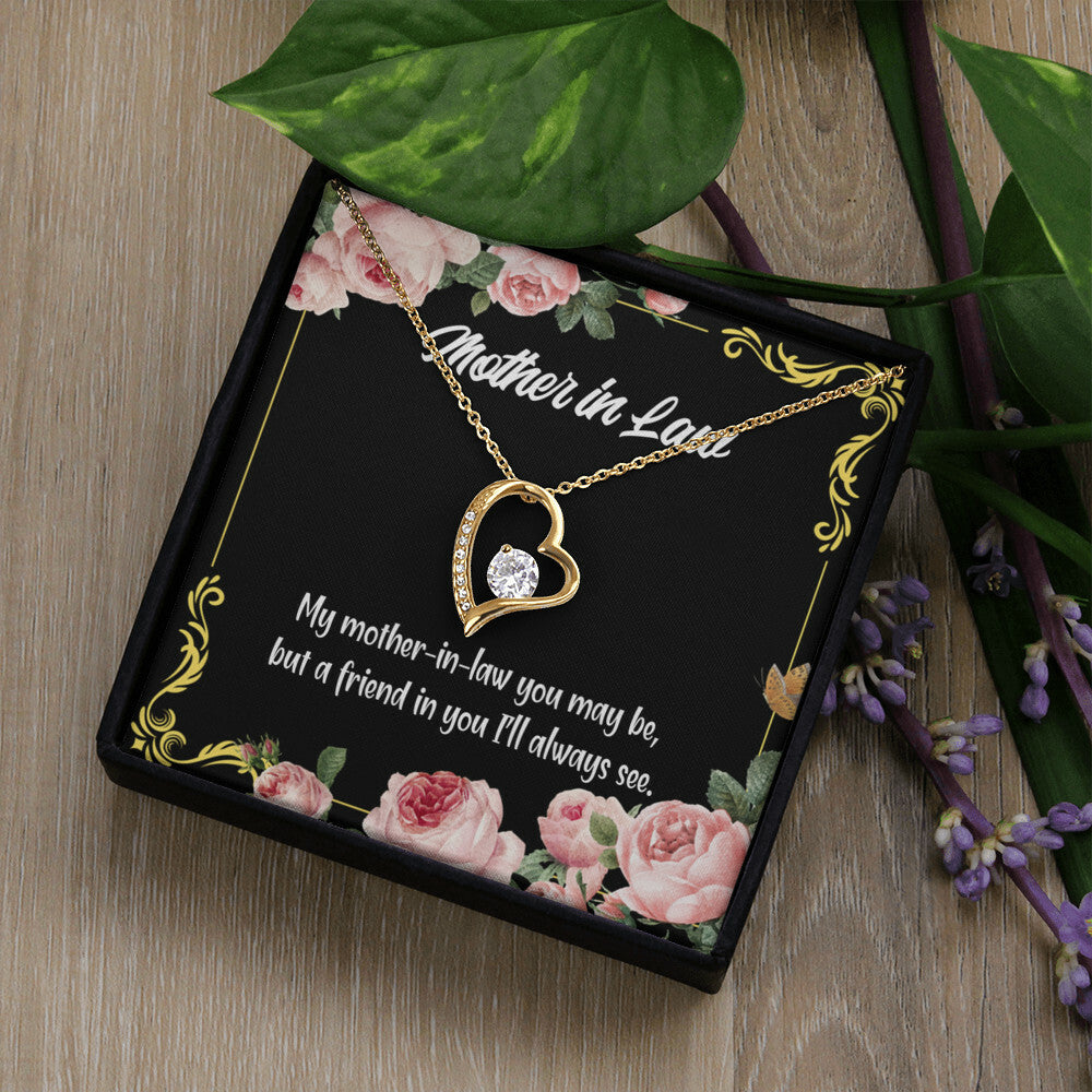 To Mother-in-Law Mother-in-Law and Friend Forever Necklace w Message Card-Express Your Love Gifts