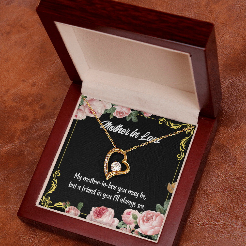 To Mother-in-Law Mother-in-Law and Friend Forever Necklace w Message Card-Express Your Love Gifts