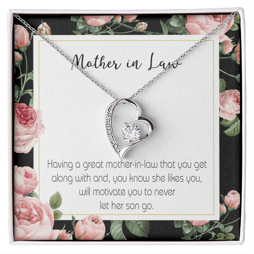 To Mother-in-Law Mother-in-Law That Motivate Forever Necklace w Message Card-Express Your Love Gifts