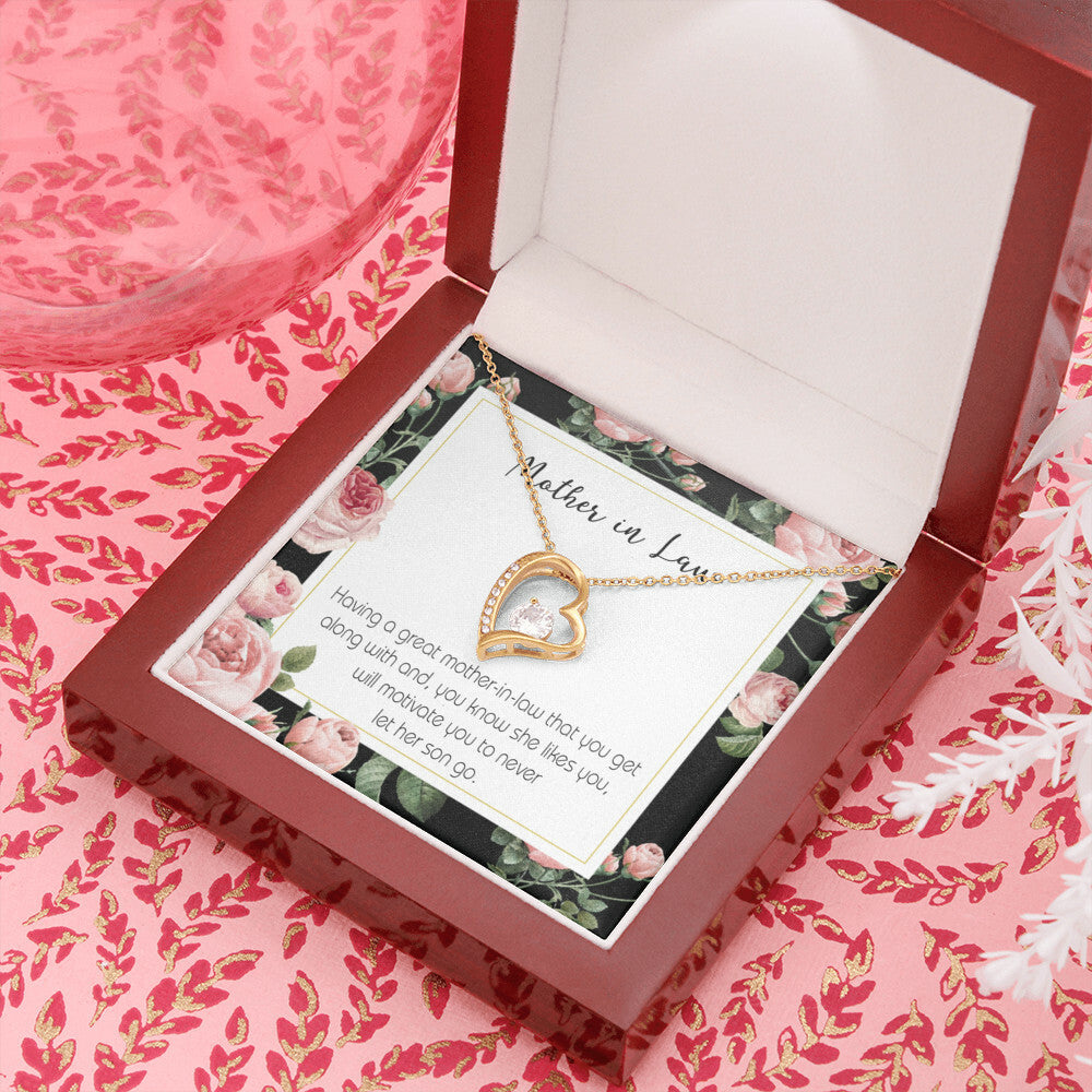 To Mother-in-Law Mother-in-Law That Motivate Forever Necklace w Message Card-Express Your Love Gifts