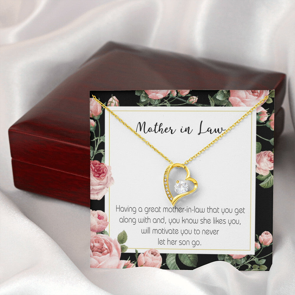 To Mother-in-Law Mother-in-Law That Motivate Forever Necklace w Message Card-Express Your Love Gifts