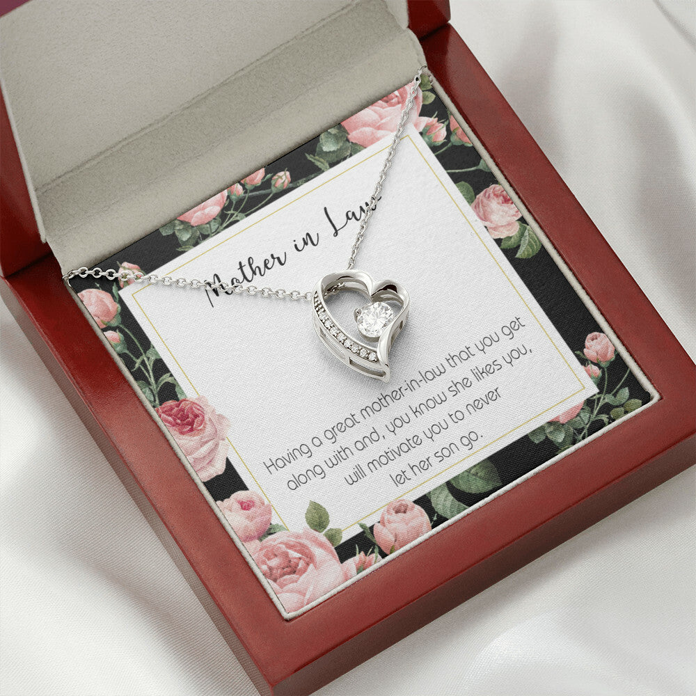 To Mother-in-Law Mother-in-Law That Motivate Forever Necklace w Message Card-Express Your Love Gifts