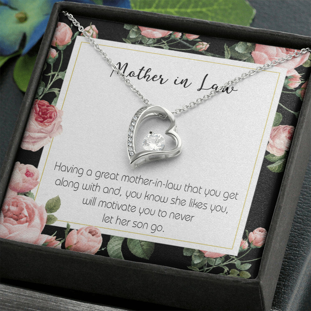 To Mother-in-Law Mother-in-Law That Motivate Forever Necklace w Message Card-Express Your Love Gifts