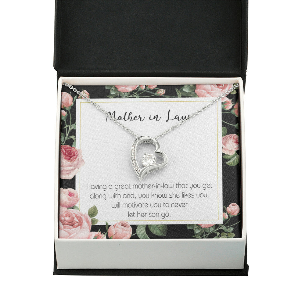 To Mother-in-Law Mother-in-Law That Motivate Forever Necklace w Message Card-Express Your Love Gifts