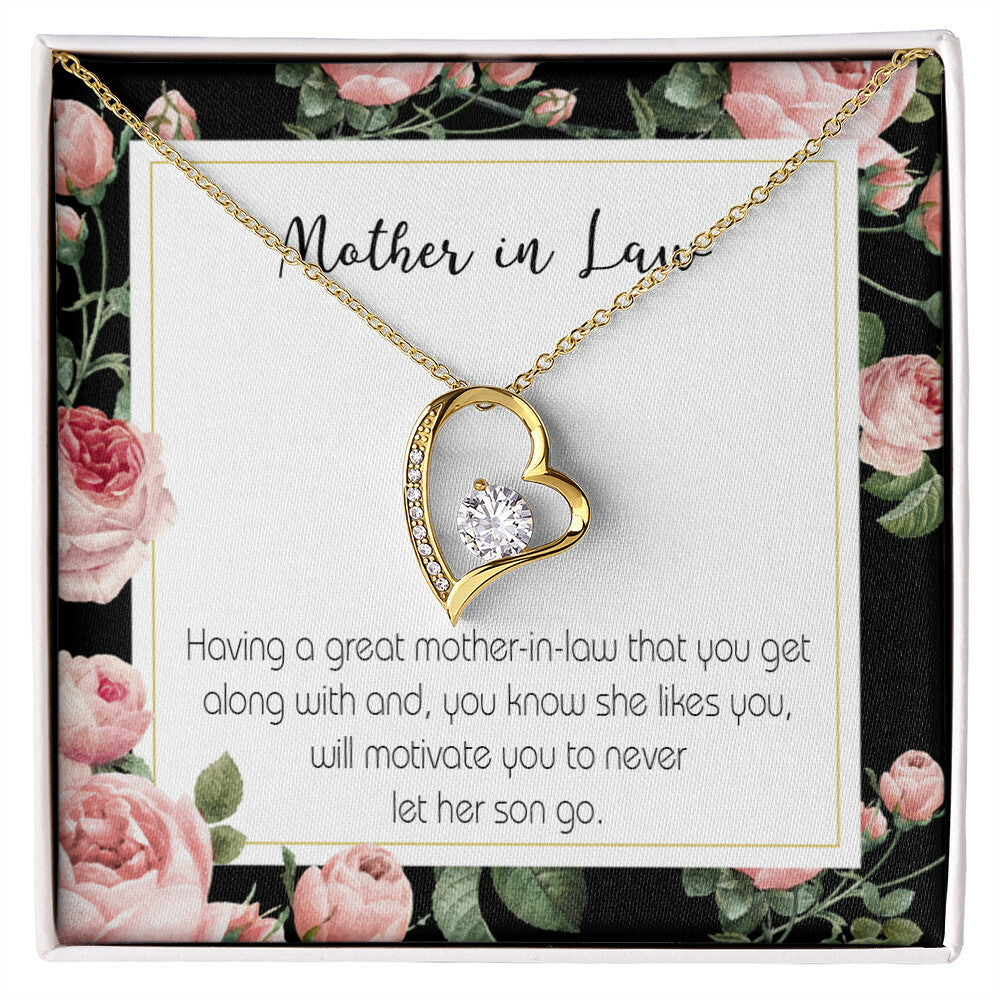 To Mother-in-Law Mother-in-Law That Motivate Forever Necklace w Message Card-Express Your Love Gifts