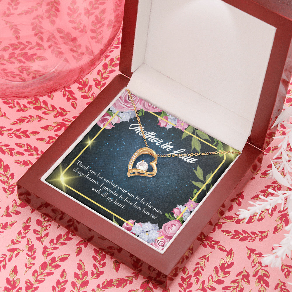 To Mother-in-Law Mother in Love Forever Necklace w Message Card-Express Your Love Gifts