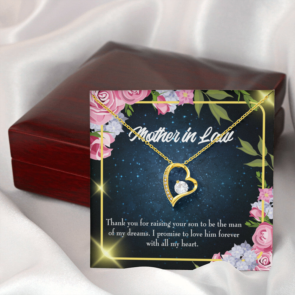 To Mother-in-Law Mother in Love Forever Necklace w Message Card-Express Your Love Gifts