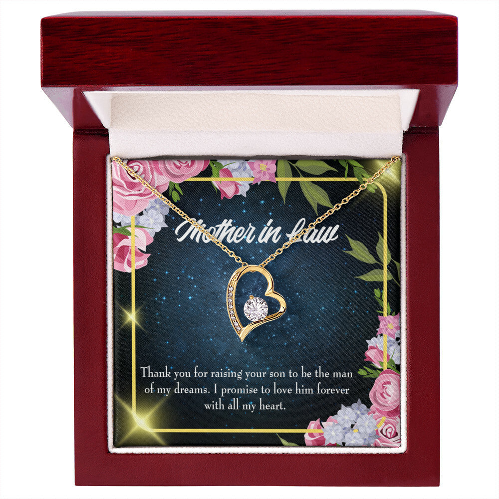 To Mother-in-Law Mother in Love Forever Necklace w Message Card-Express Your Love Gifts