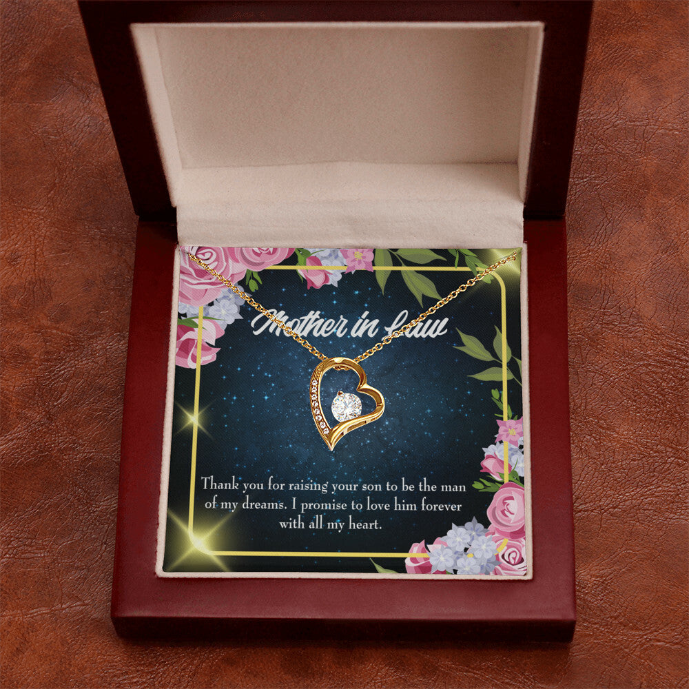 To Mother-in-Law Mother in Love Forever Necklace w Message Card-Express Your Love Gifts