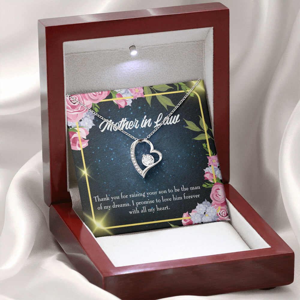 To Mother-in-Law Mother in Love Forever Necklace w Message Card-Express Your Love Gifts