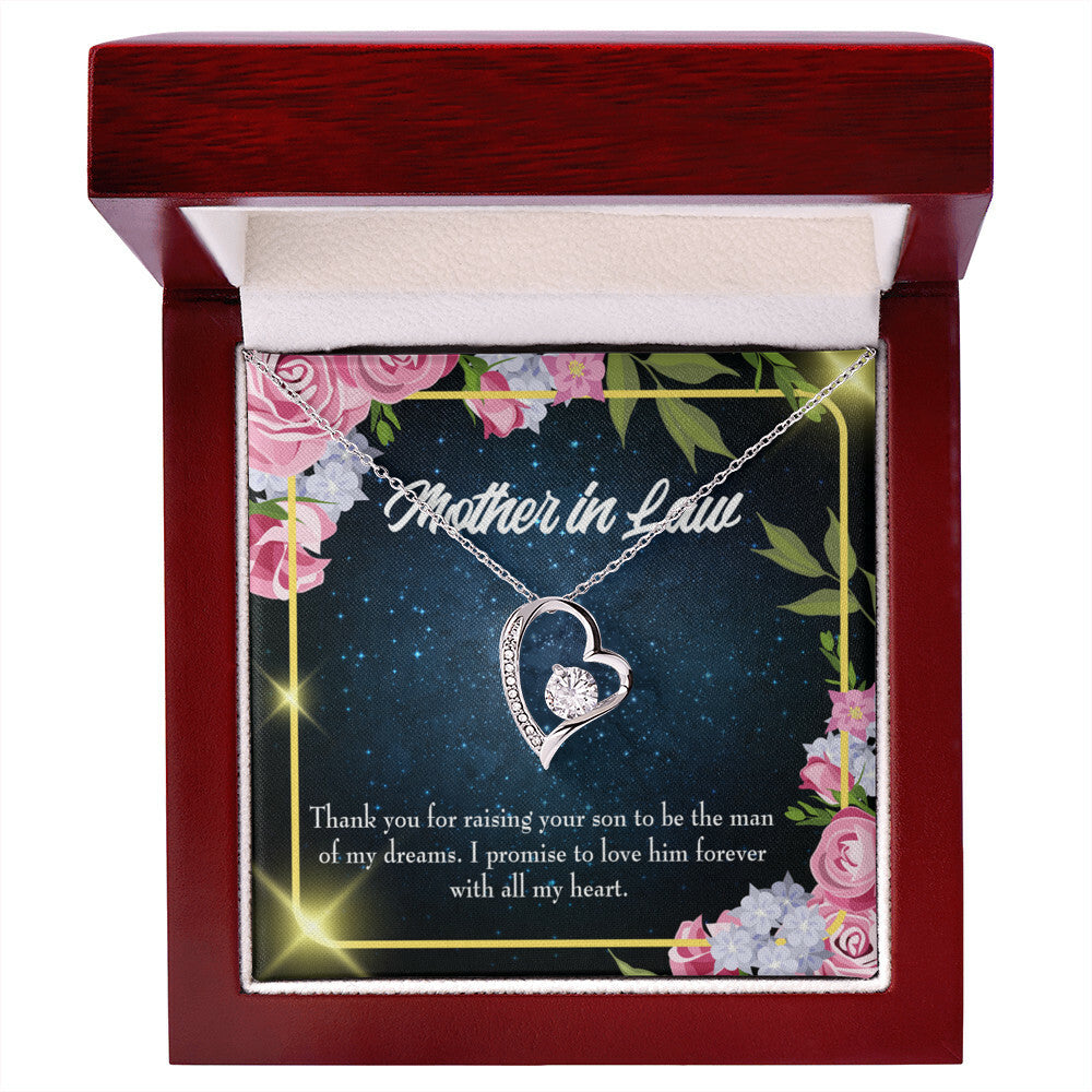 To Mother-in-Law Mother in Love Forever Necklace w Message Card-Express Your Love Gifts