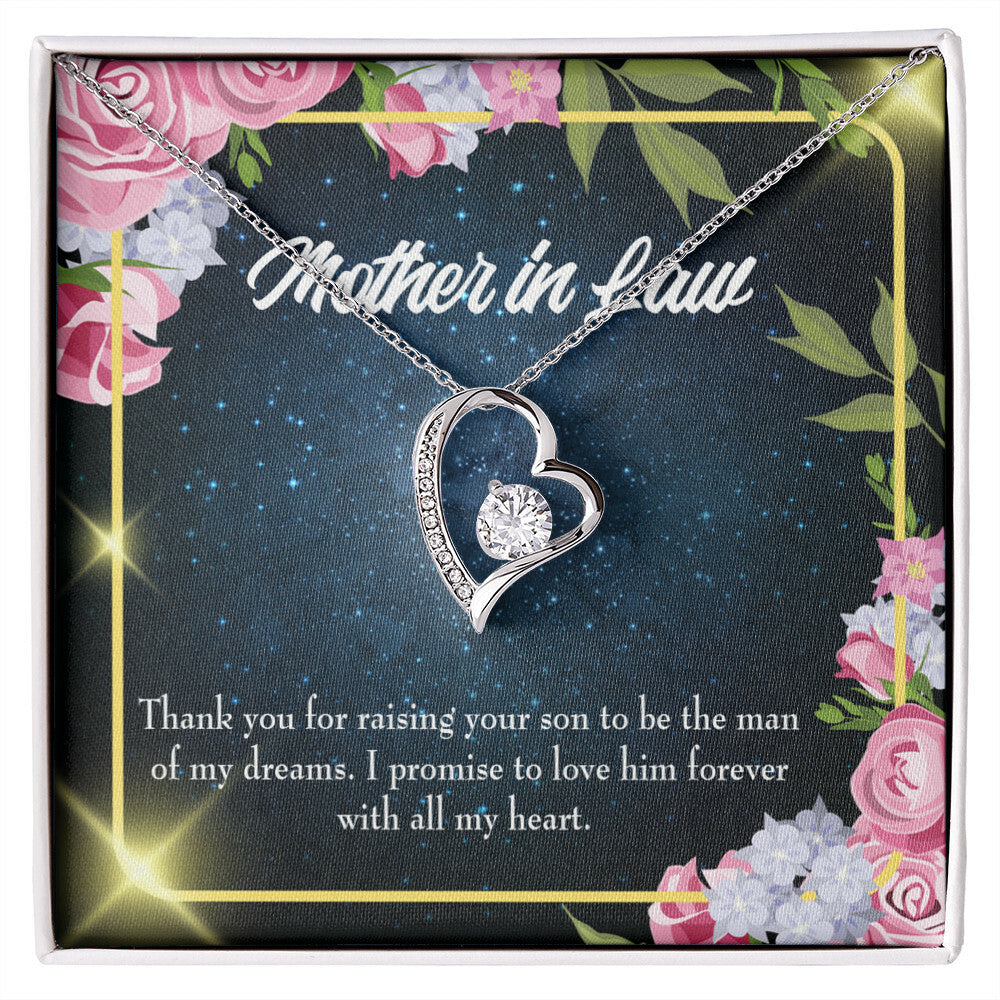 To Mother-in-Law Mother in Love Forever Necklace w Message Card-Express Your Love Gifts