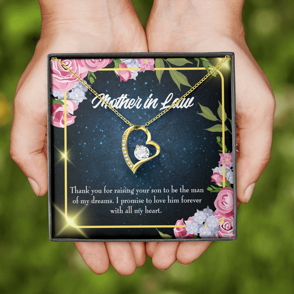 To Mother-in-Law Mother in Love Forever Necklace w Message Card-Express Your Love Gifts