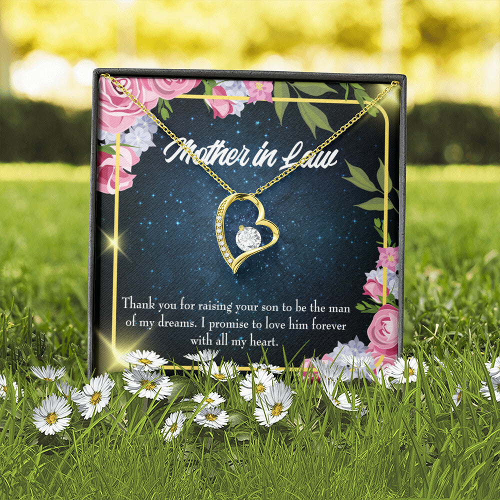 To Mother-in-Law Mother in Love Forever Necklace w Message Card-Express Your Love Gifts