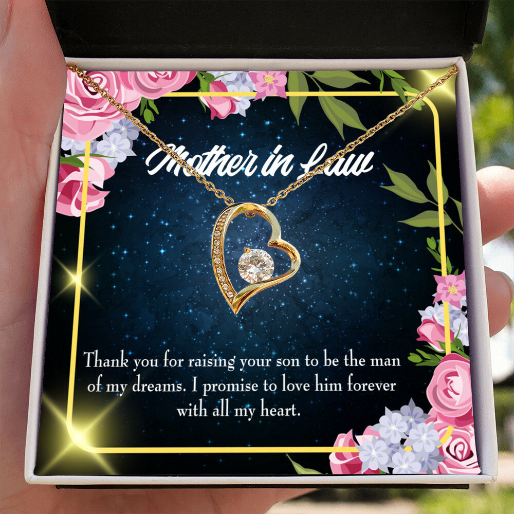 To Mother-in-Law Mother in Love Forever Necklace w Message Card-Express Your Love Gifts