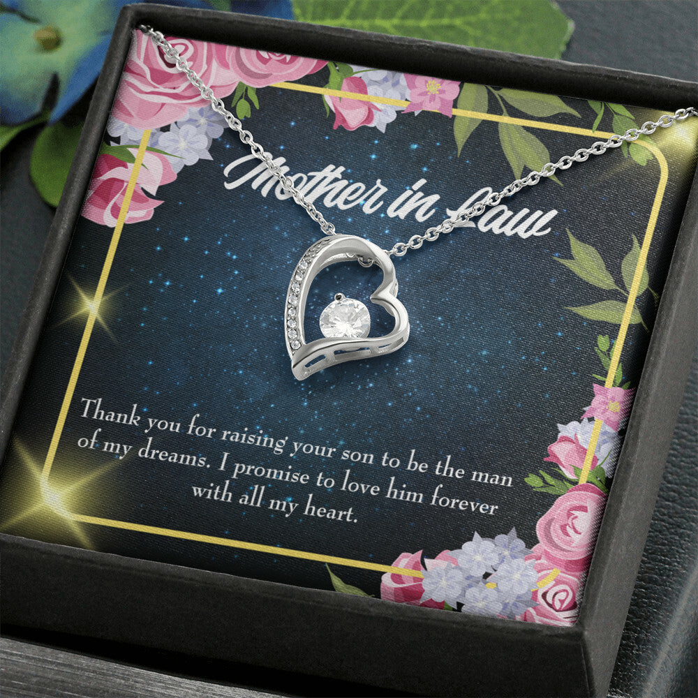 To Mother-in-Law Mother in Love Forever Necklace w Message Card-Express Your Love Gifts