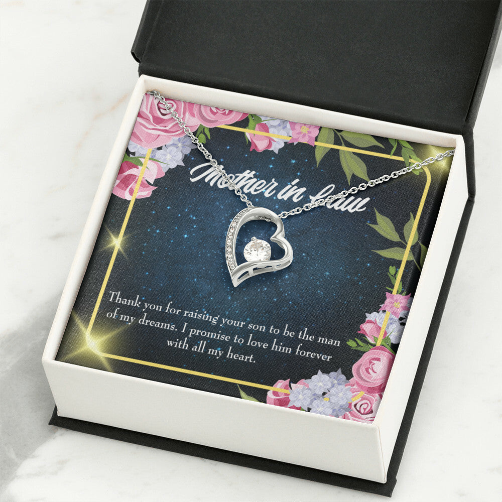 To Mother-in-Law Mother in Love Forever Necklace w Message Card-Express Your Love Gifts