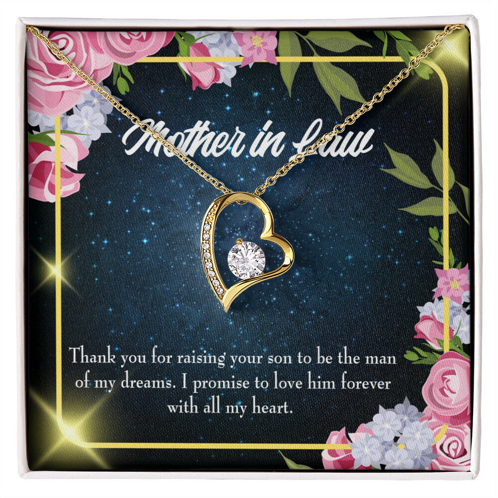 To Mother-in-Law Mother in Love Forever Necklace w Message Card-Express Your Love Gifts